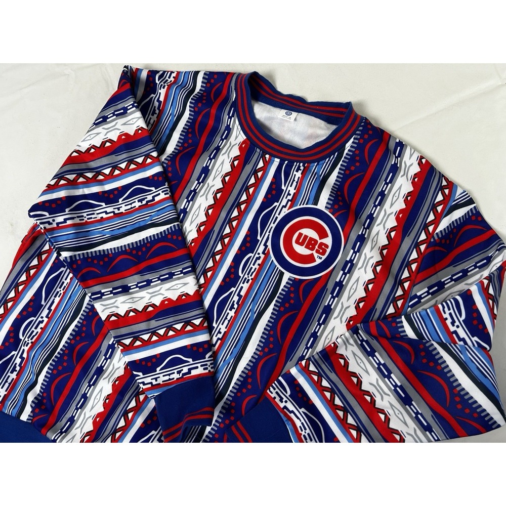 SGA 2024 Chicago Cubs Sweater Blue/Red/White Pat Hughes Coogi RARE- Mens Size XL